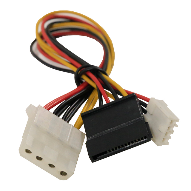Computer Hard Disk Driver IDE Molex 4pin to SATA 15pin Female to Female Serial Interface Splitter Power Supply Cable
