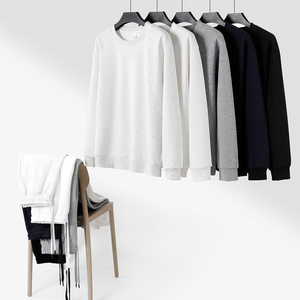 Ensemble de sweat-shirts unisexes à manches longues, doublure polaire 400 GSM, col rond, poids lourd, impression personnalisée OEM, hiver - Product Image 2