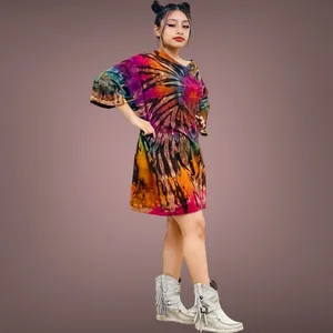 เสื้อมินิเดรสผ้าฝ้ายโบฮีเมียนฮิปปี้สำหรับปาร์ตี้สนุกหนึ่งไซส์ใหญ่พิเศษ - Product Image 2