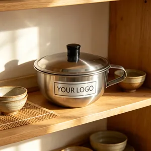 Durable Single Handle Stainless Steel Cooking Pot With Lid Multi-purpose Kitchen Soup Pot For Home Cooking - Product Image 5
