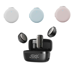 Microphones de podcast sans fil 2.4G avec réduction de bruit IA, affichage LED, étui de charge, micro cravate sans fil, mini microphone sans fil 24 bits 48 kHz - Product Image 1