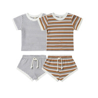 2022 nouveau bébé garçon été costume ensemble enfants à manches courtes T-Shirt Shorts solide coton Pit Strip à manches courtes costume pour les enfants