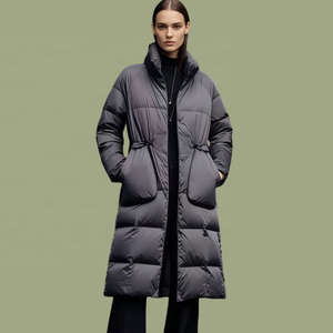 Chaqueta Acolchada de Invierno Personalizada, Impermeable, Transpirable, con Cierre, Talla Grande, de Moda, Larga, de Lujo, para <span class=keywords><strong>Mujer</strong></span>, Blanca, de Softshell - Product Image 3