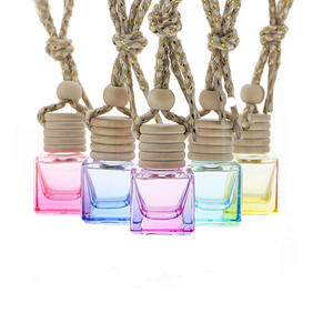 Flacon diffuseur de parfum pour voiture, vide, transparent, carré, en verre, 8 ml, avec bouchon en bois - Product Image 5