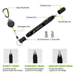 Taille-crayon de golf personnalisé avec logo OEM, taille-crayon pour rainures de golf, brosse de golf et ensemble de taille-crayons pour rainures - Product Image 4