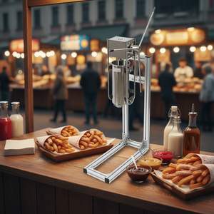 Máquina <span class=keywords><strong>Profesional</strong></span> Manual de Acero Inoxidable para Hacer Churros de Alta Productividad de 5L con Freidora de 25L - Product Image 2