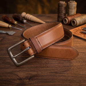 Ceinture carrée pour femme en cuir de vachette de qualité supérieure, avec boucle ardillon en acier, durable, imperméable, robuste, écologique et facilement ajustable, idéale pour les jeans - Product Image 1