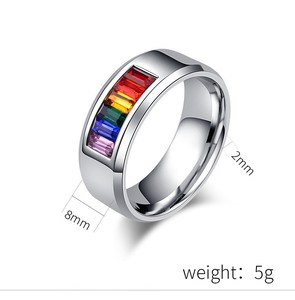 Anillo de Acero Inoxidable con Zirconia, Joyería para Parejas, No se Desvanece, Venta Directa de Fábrica, Unisex - Product Image 2