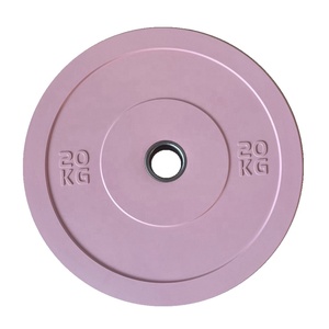 Yüksek kalite özel Logo ekipmanları üretan rekabet ağırlık kaldırma pembe spor tampon ağırlık plakaları - Product Image 2