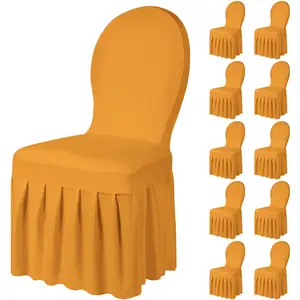 新款弹力餐厅椅套，长裙，可拆卸可清洗通用防脏椅套