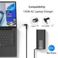 Cargador de Laptop al por Mayor de 135W con Punta Azul para HP Pavilion Gaming 15 OMEN ZBook EliteBook 19.5V 6.92A, Adaptador de Cargador para Laptop HP