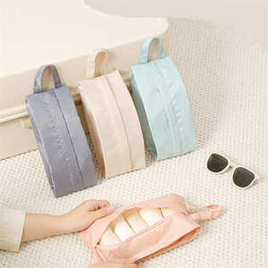 Bolsa de almacenamiento de ropa interior para viaje, organizador de ropa portátil rectangular para viaje, color beige, rosa, gris, azul - Product Image 3