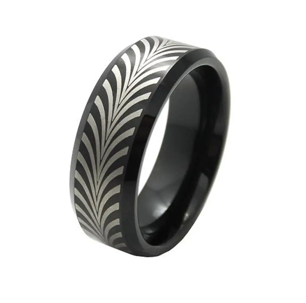 Classic men's 8mm black tungsten wedding rings Customized plated wedding band tungsten carbide men rings
