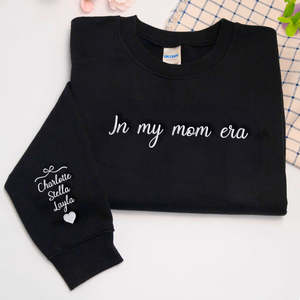 In mia mamma Era felpa ricamata personalizzata e felpa con cappuccio tessuto 3D modello regalo perfetto per la nuova mamma inverno e autunno - Product Image 5