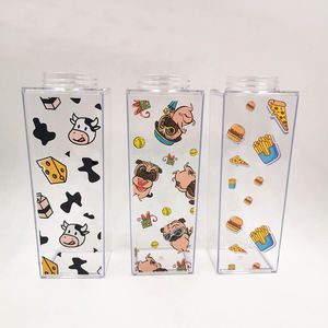 Прозрачный контейнер для молока 500 мл, Квадратная бутылка для воды, молочный кувшин, пластиковая картонная коробка 1000 мл, портативная молочная картонная бутылка для воды - Product Image 4