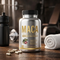 OEM Schwarze Maca-Wurzel-Kapseln Kräuterergänzungsmittel für Erwachsene Männer zur Verbesserung der Männlichen Funktion, Stärke & Ausdauer 120 Kapseln