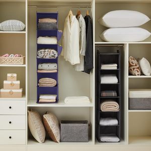 YoudenoVA Hanging Closet Organizer 6 Shelf Purple Fabric Storage Shelves For Bedroom Clothing <b>Hook</b> Type - Product Image 2