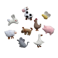 Jouets en feutre en forme d'animaux de la ferme : mouton, chat, vache, cochon, oie, poulet, souris, chien, lapin, jouets en feutre cousus