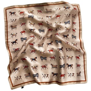 Écharpe carrée en soie pour femmes, style coréen, imprimé animal, printemps et automne - Product Image 5