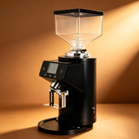 Moulin à café commercial à écran tactile intelligent, meules plates en acier inoxydable de 100 mm, grande capacité de 1,5 L, moulin à expresso pour café