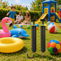 Bomba de Aire Manual Portátil Ligera de 87g con Aguja para Inflar Anillos de Natación, Globos, Flotadores de Piscina y Juguetes Inflables