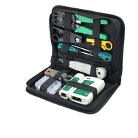 Kit d'outils de sertissage de câbles réseau professionnels avec pince à dénuder, testeur et accessoires pour l'installation Ethernet