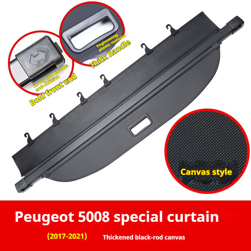 2017-2023 Peugeot 5008: Lona negra/beige, cuero, estría de carbono