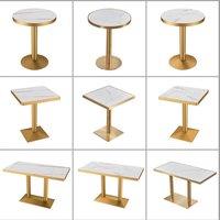 Table rectangulaire et table ronde pour restaurant de restauration rapide