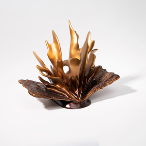 Accessori da Scrivania Moderni Fatti a Mano, Oggetti Decorativi di Lusso <span class=keywords><strong>per</strong></span> <span class=keywords><strong>Ufficio</strong></span>, Scultura Floreale in Resina Dorata Antica, Decorazione <span class=keywords><strong>per</strong></span> la Casa - Product Image 5
