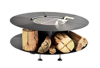 Grill d'extérieur Fire Pit Combo Rustic Outdoor Steel Fire Pit BBQ Grill
