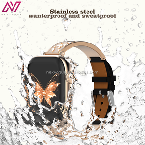 <span class=keywords><strong>Bracelet</strong></span> papillon pour femme NEXVOGUE, design luxueux, acier inoxydable, cuir, boucle à ardillon 2 en 1, <span class=keywords><strong>bracelet</strong></span> de montre pour montre - Product Image 6