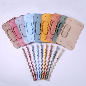 Juego de vajilla de silicona para bebés con ventosa, divisor de alimentos resistente a caídas con mantel individual con cordón, diseño moderno y sencillo - Product Image 1