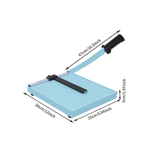 Conception d'empilement de <span class=keywords><strong>tondeuse</strong></span> à papier de coupe standard <span class=keywords><strong>manuelle</strong></span> en acier bleu Offre Spéciale de 300mm - Product Image 4