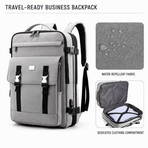 Sac à dos pour ordinateur portable extensible avec logo personnalisé, compartiment professionnel en nylon, grande capacité, sac de voyage pour le bureau - Product Image 1
