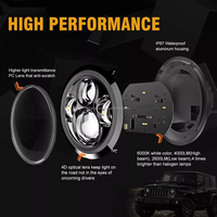 HYNBYZJ Voiture 7 "Phare pour Land Rover Defender 90 110 LED Phares Kit Haut Bas Faisceau pour Lada Niva 4X4 Offroad Accessoire