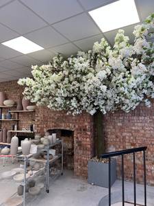 Planta Artificial Grande de Flor de Cerejeira Personalizada, Árvore de Flor de Cerejeira de Seda Falsa Rosa e Branca para Decoração de Casamento - Product Image 5