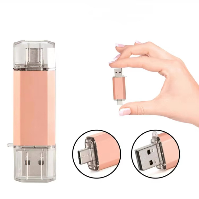 High Speed 2-in-1 OTG Micro USB & USB-C 3.0/2.0 Flash Drive 4GB-1TB A-Class Plastic New