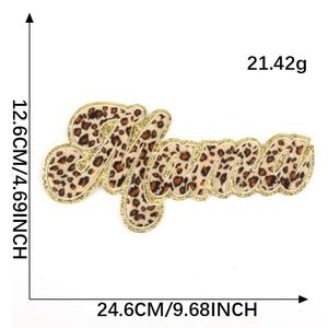 Nouvel arrivage : Patch brodé en chenille thermocollant, grand format, avec bord pailleté, motif « Mama » - Product Image 3