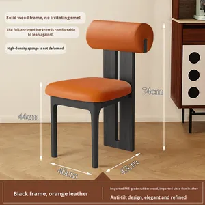 Silla de comedor de madera maciza de diseño moderno nórdico, sillas de restaurante tapizadas de tela para Hotel, hogar, apartamento, hogar, Bar/Cocina - Product Image 6