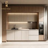 Ensemble d'armoires de cuisine Beige House Project, ton chaud, petite unité de cuisine, armoires de cuisine