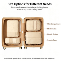Cubes de compression pliables légers à grande capacité avec logo personnalisé d'usine, 6 pièces, recyclables, écologiques, pour valise de voyage