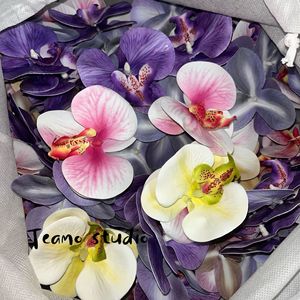 ดอกกล้วยไม้ฟาแลนนอปซิสประดิษฐ์ ของที่ระลึก พิมพ์ลาย 3 มิติ คุณภาพสูง ตกแต่งหัวดอกไม้ ฟูโรชิกิ สวยงาม สำหรับวันแม่ - Product Image 4