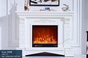 Cheminée électrique en chêne rustique moderne de style antique, étagère de support de cheminée, support de télévision, foyer à bois, intérieur réglable - Product Image 2