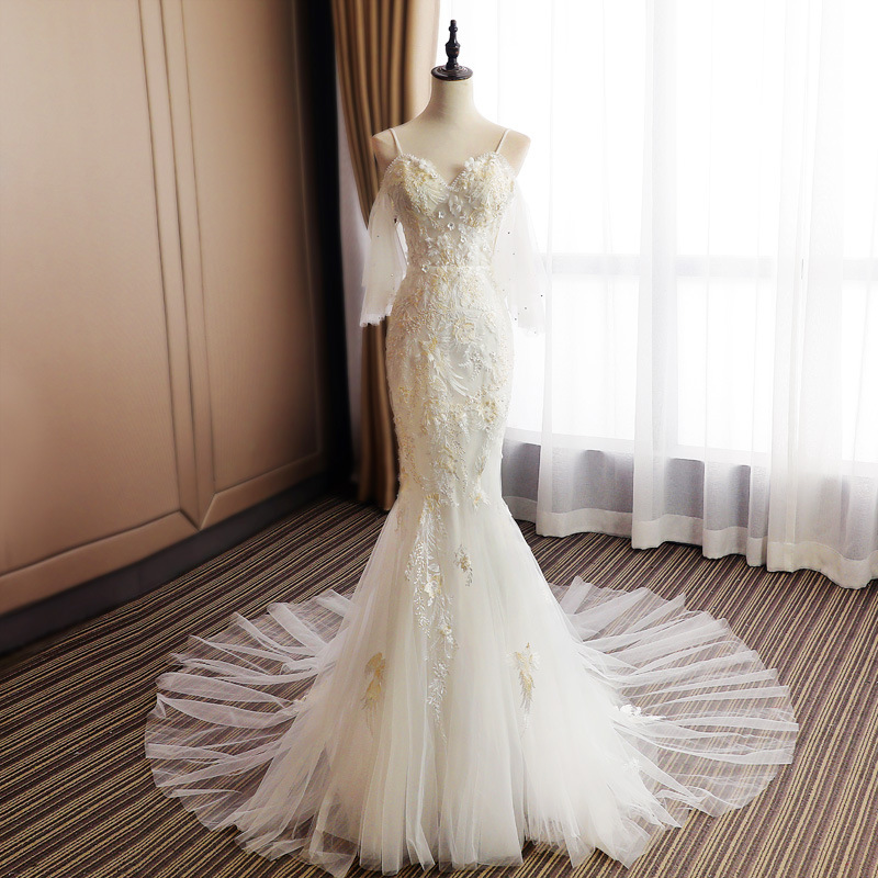 pearl beaded back wedding dress Pearl Beaded Fitted V-Neck Bridal Gown by Adrianna Papell 31310 ABC Fashion