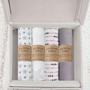 Châles et couvertures de réception pour bébé en mousseline de coton biologique pour nouveau-né, confortable et doux pour la peau - Product Image 3