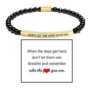 <span class=keywords><strong>Bracciale</strong></span> in Acciaio Inox 304 con Perline in <span class=keywords><strong>Oro</strong></span> 14K, <span class=keywords><strong>Turchese</strong></span> Opaco Nero, Incisione Laser, Tubo Curvo con Perline da 4mm - Product Image 3