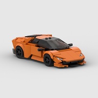 Juguete Educativo de Bloques de Construcción de Autos, Regalo de 50 Piezas, Escala 1:12, Juego de Ladrillos ABS para Niños Unisex