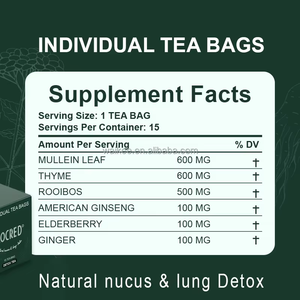 Tisane Naturelle de Feuilles de Molène pour la Détoxification Pulmonaire et le Soutien <span class=keywords><strong>Respiratoire</strong></span>, Tisane aux Herbes pour Fumeurs, Nettoyage du Mucus, Thé Bien-être au Ginseng, 15 Sachets - Product Image 3