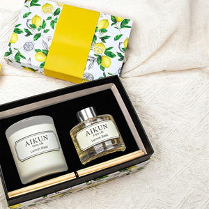 AIKUN Best Gifts Glass Scented Candle Home Customized Package Air Freshener Soy Wax Fireless <b>Reed</b> <b>Diffuser</b> Sets - Product Image 1