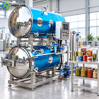 Stérilisateur horizontal automatique à circulation d'eau chaude pour emballage alimentaire